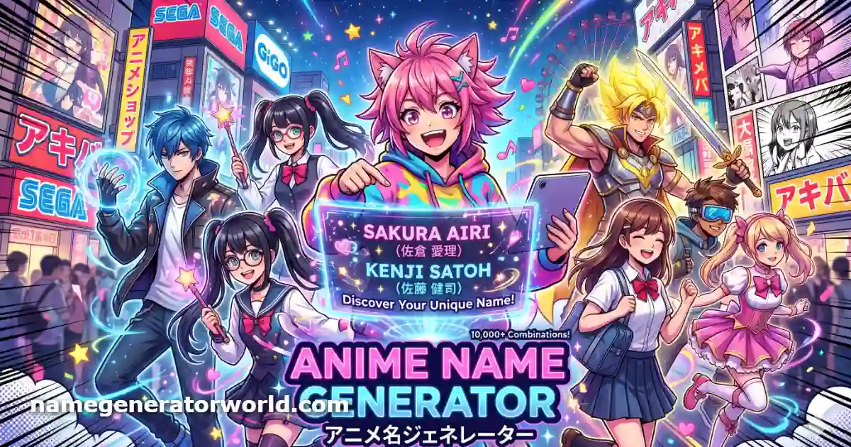 Anime Name Generator – Create Authentic Anime, Manga, and VTuber Characters