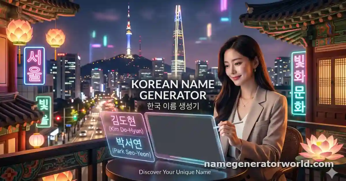Korean Name Generator – Create Authentic Hangul Names and Meanings