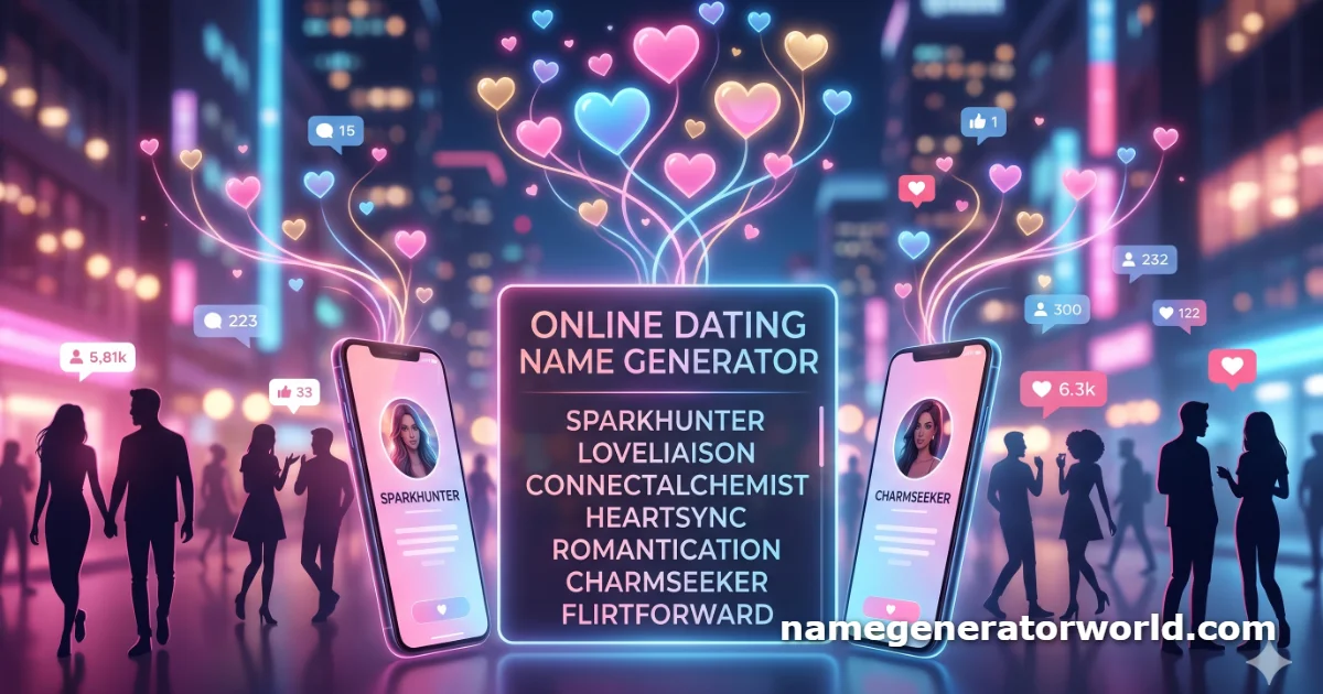 Online Dating Name Generator – Create Catchy Usernames for Tinder, Bumble, and Hinge