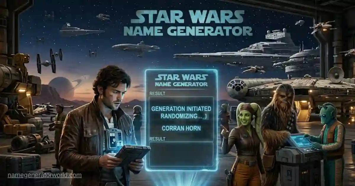 Star Wars Name Generator - Create Jedi and Sith Characters
