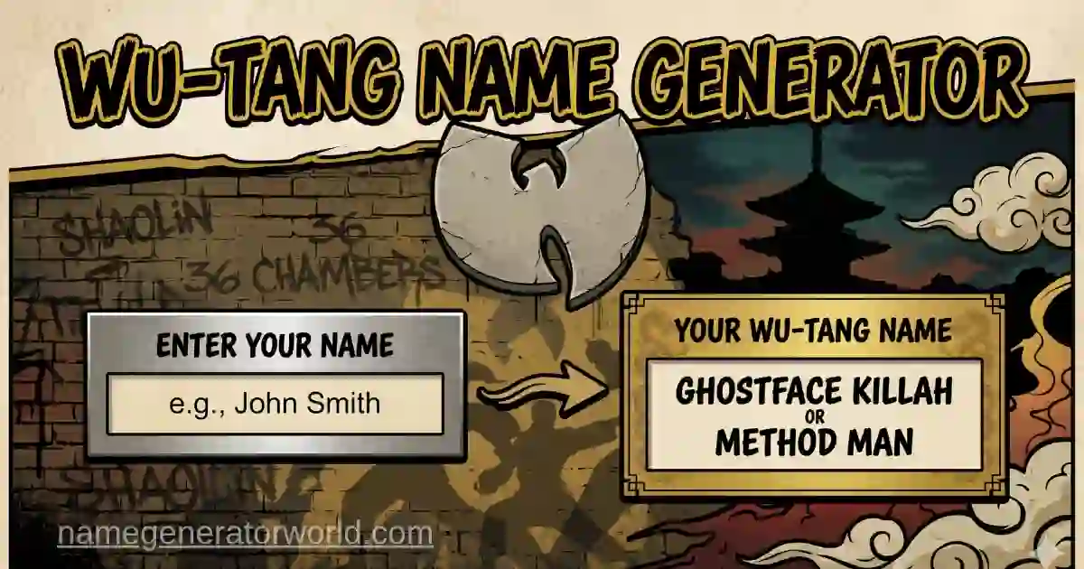 Wu-Tang Name Generator – Find your hip-hop alter ego